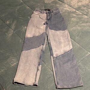 Hollister Women's Blue Patchwork Flare Jeans